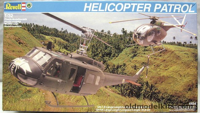 Revell 1/32 Vietnam Air Cav Team Bell Huey Helicopter UH-1D & Hughes OH-6A Loach, 4454 plastic model kit